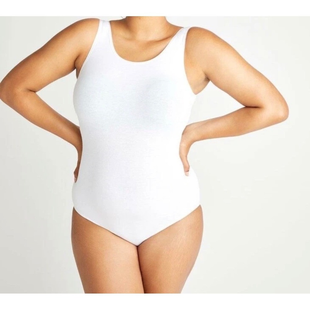 Essentials by Tummy Tank white cotton full back Body suit TT5-032 Sz‎ 2X/3X